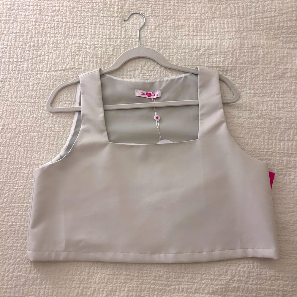 Cropped leather loose fitted tank. Buddylove brand.